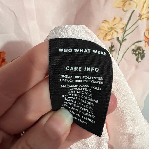 Who What Wear Pink Floral Hi-Lo Sleeveless Dress - Picture 8 of 8